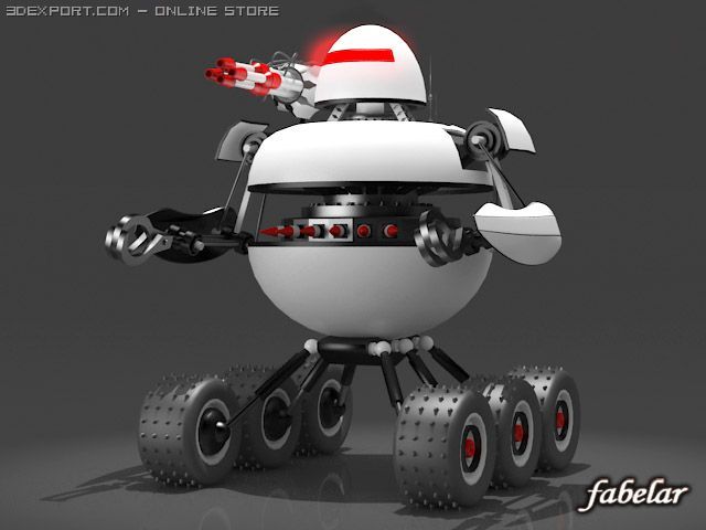 robot 01 3D 模型 .c4d .max .obj .3ds .fbx .stl .blend 