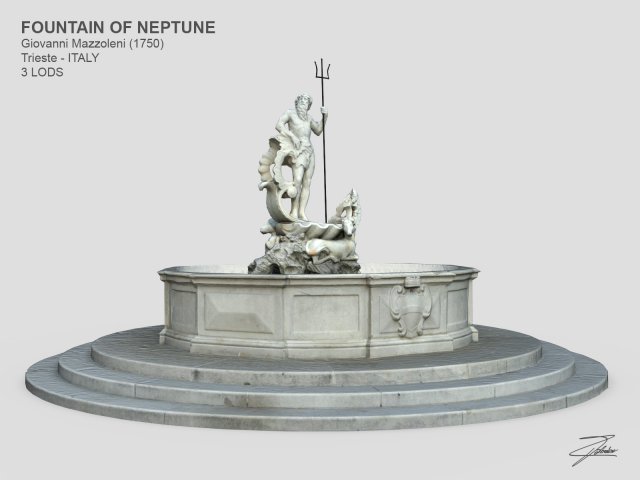 fountain of neptune Modèle 3D .c4d .max .obj .3ds .fbx .stl .blend 