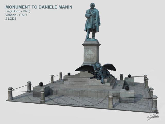 monument to daniele manin Modèle 3D .c4d .max .obj .3ds .fbx .stl .blend 