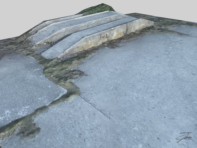 concrete loading ramp 3D Model .c4d .max .obj .3ds .fbx .stl .blend 