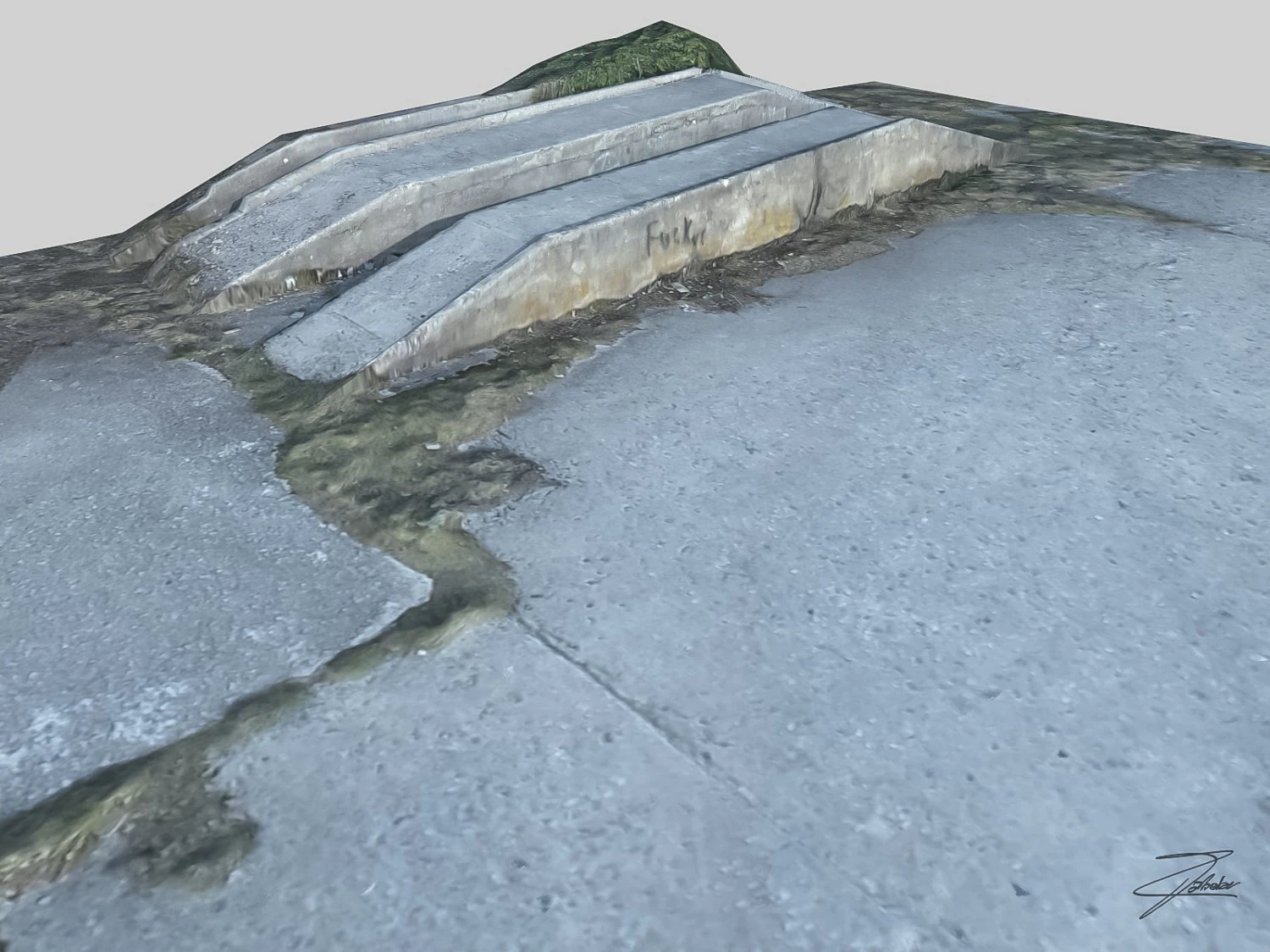 concrete loading ramp 3D Model .c4d .max .obj .3ds .fbx .stl .blend 