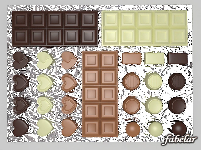 chocolates 01 3D Model .c4d .max .obj .3ds .fbx .stl .blend
