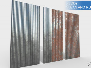 Corrugated galvanized sheets 3D Model
