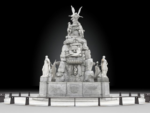 fountain of the four continents 3D 모델 .c4d .max .obj .3ds .fbx .stl .blend 