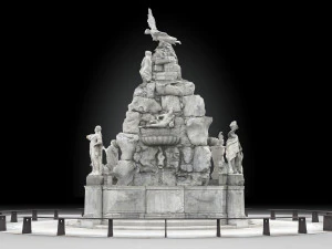 fontana dei quattro continenti Modello 3D