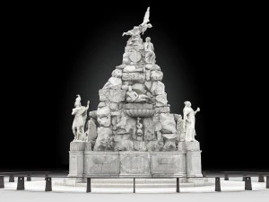 fontana dei quattro continenti Modello 3D