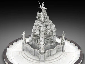 fontana dei quattro continenti Modello 3D