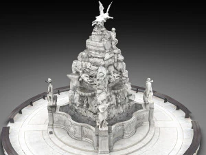 fontana dei quattro continenti Modello 3D
