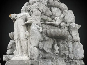 fontana dei quattro continenti Modello 3D