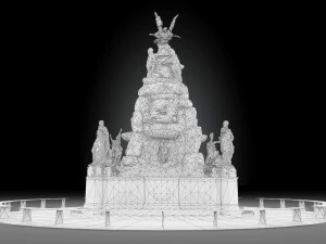 fontana dei quattro continenti Modello 3D