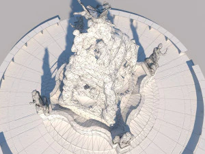 fontana dei quattro continenti Modello 3D