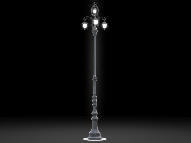 vintage street lamp 3D Model .c4d .max .obj .3ds .fbx .stl .blend 