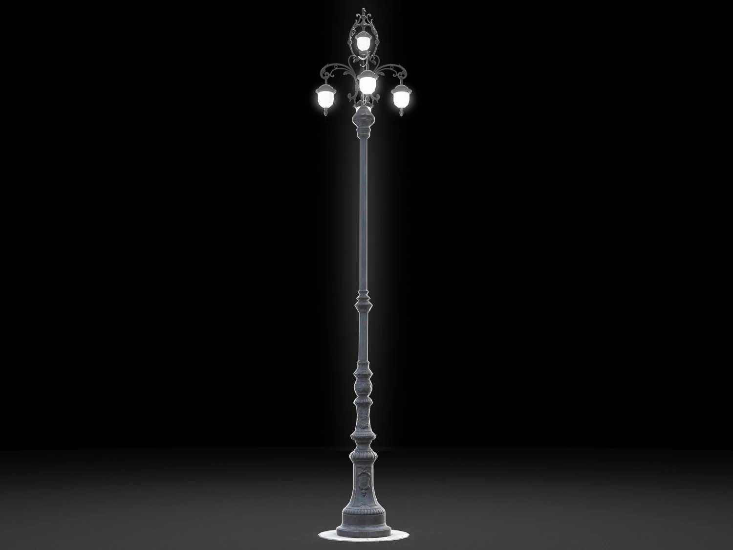 vintage street lamp 3D Model .c4d .max .obj .3ds .fbx .stl .blend 