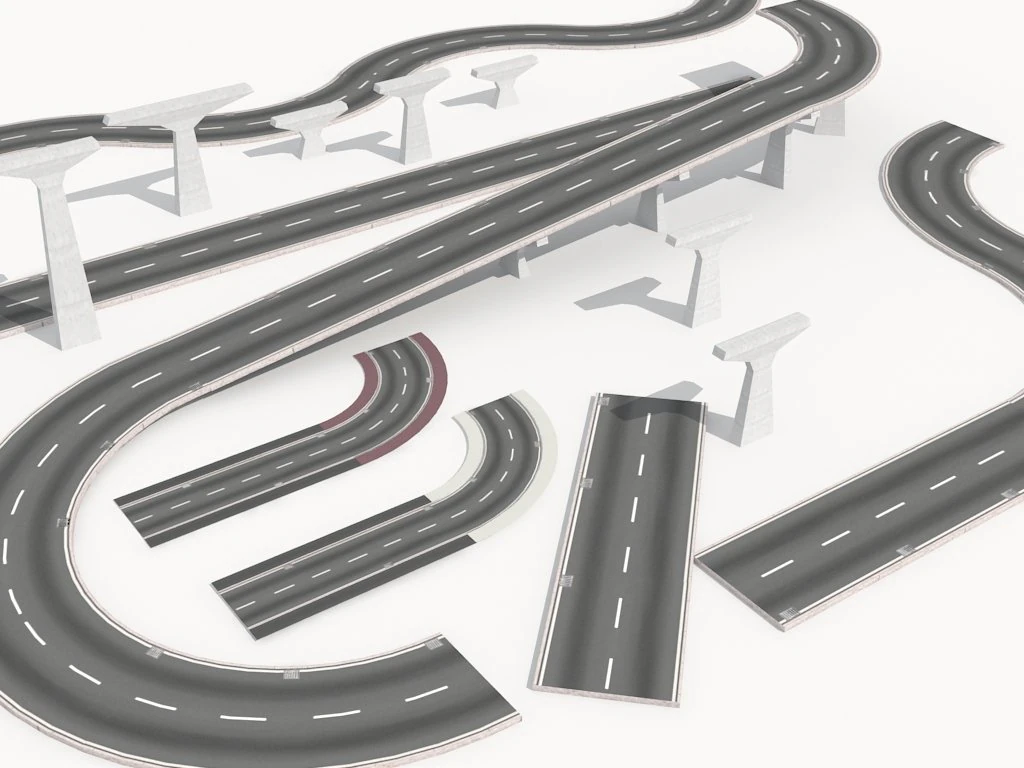 road collection 1 3D Model .c4d .max .obj .3ds .fbx .stl .blend 