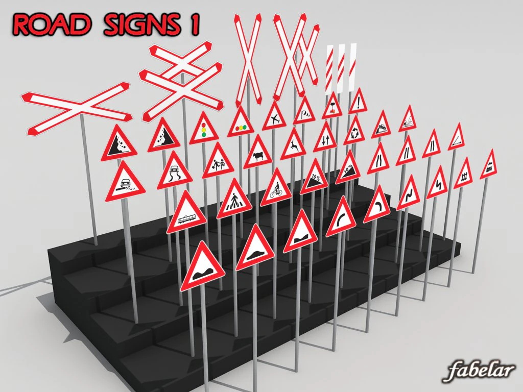 road signs 1 3D Model .c4d .max .obj .3ds .fbx .stl .blend 