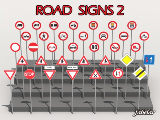 road signs 2 Modelo 3D .c4d .max .obj .3ds .fbx .stl .blend 