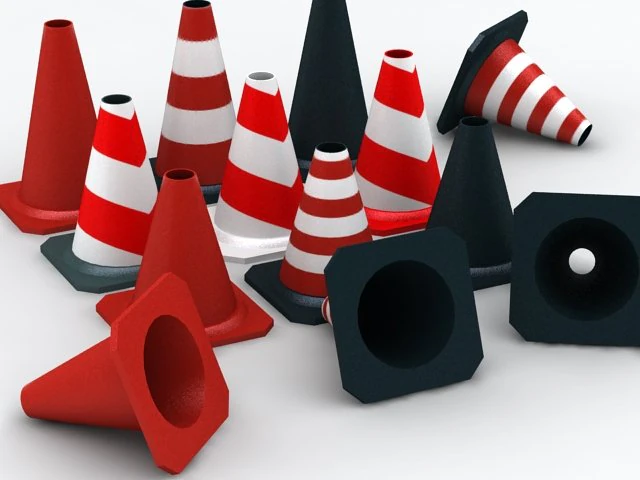 street cones 3D Model .c4d .max .obj .3ds .fbx .stl .blend 