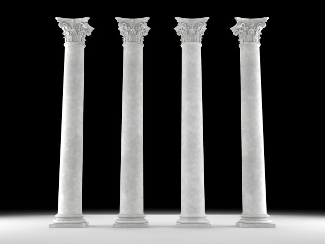 corinthian column 1 3D Model .c4d .max .obj .3ds .fbx .stl .blend 