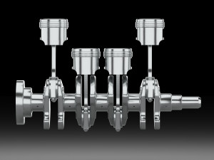 4 cylinder inline engine pistons camshaft 3D 모델