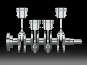 4 cylinder inline engine pistons camshaft 3D Model