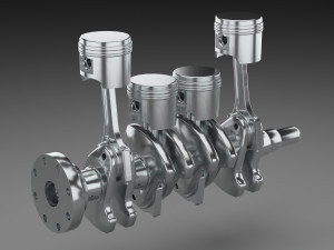 4 cylinder inline engine pistons camshaft 3D 모델