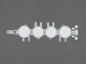 4 cylinder inline engine pistons camshaft 3D Model