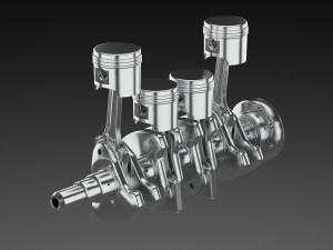 4 cylinder inline engine pistons camshaft 3D 모델