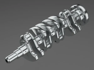 4 cylinder inline engine pistons camshaft 3D Model