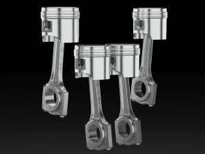 4 cylinder inline engine pistons camshaft 3D 모델