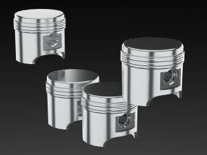 4 cylinder inline engine pistons camshaft 3D 모델
