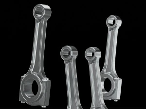 4 cylinder inline engine pistons camshaft 3D Model