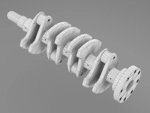 4 cylinder inline engine pistons camshaft 3D Model