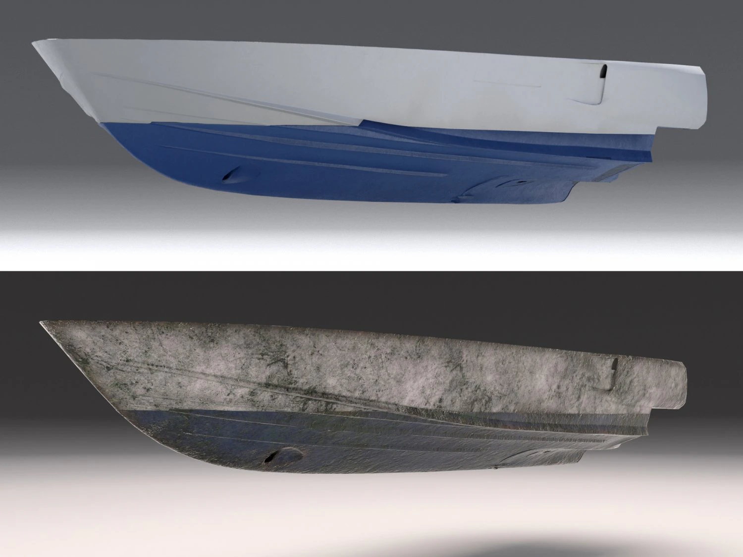 lambung kapal pesiar bersih dan hancur Model 3D .c4d .max .obj .3ds .fbx .stl .blend 