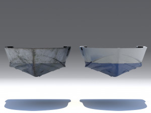 yacht hull clean and ruined 3D Model