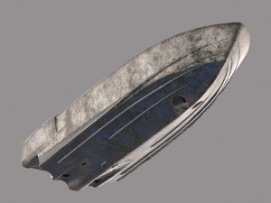 yacht hull clean and ruined 3D Model