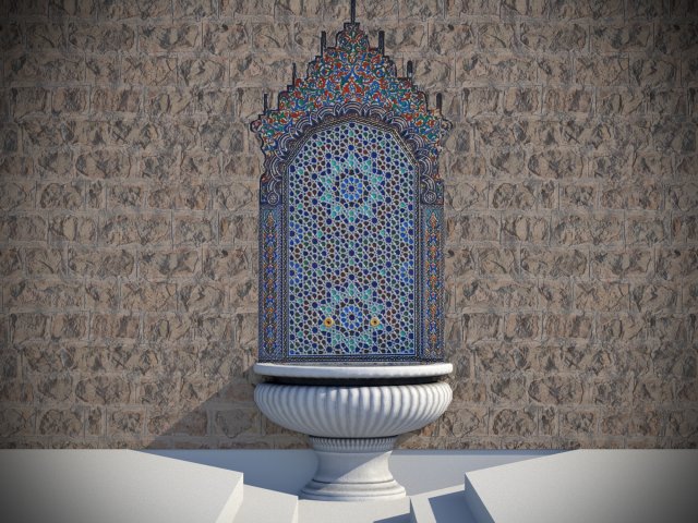 fountain 5 game-ready 3D Model .c4d .max .obj .3ds .fbx .stl .blend 