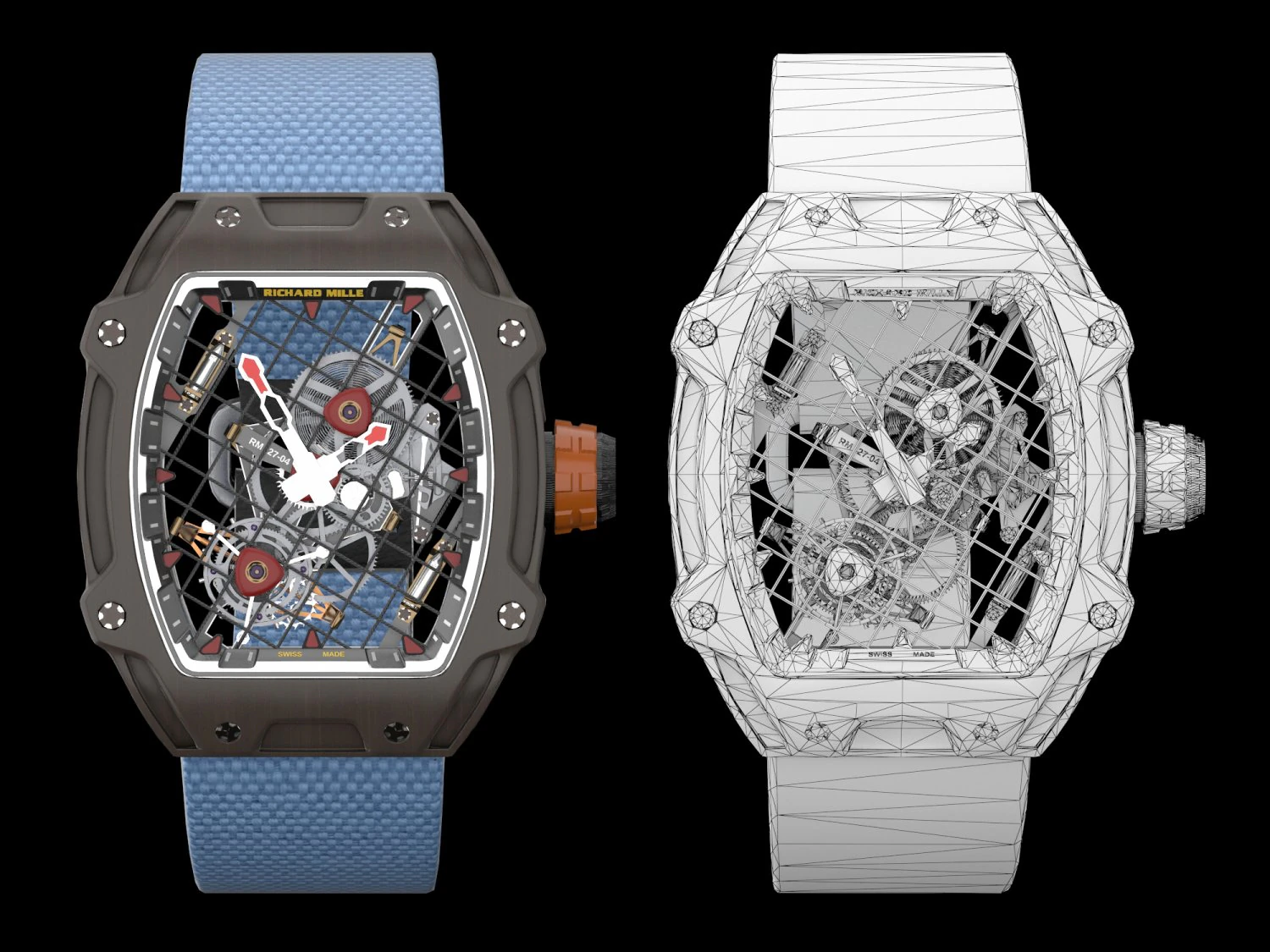 richard mille nadal rm 27-04 lowpoly 3D Model .c4d .max .obj .3ds .fbx .stl .blend