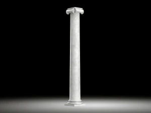 각진 이온 기둥 3D 모델