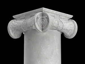 각진 이온 기둥 3D 모델