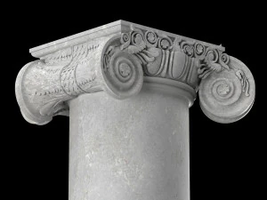 각진 이온 기둥 3D 모델