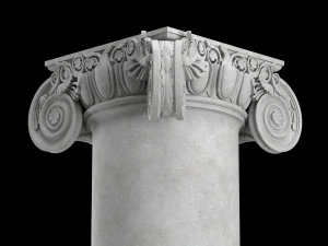 각진 이온 기둥 3D 모델