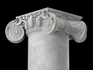 각진 이온 기둥 3D 모델