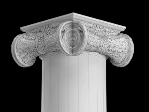 각진 이온 기둥 3D 모델