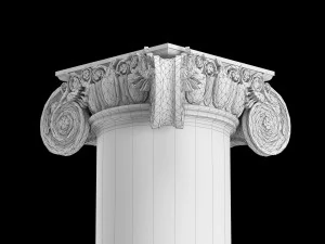 각진 이온 기둥 3D 모델