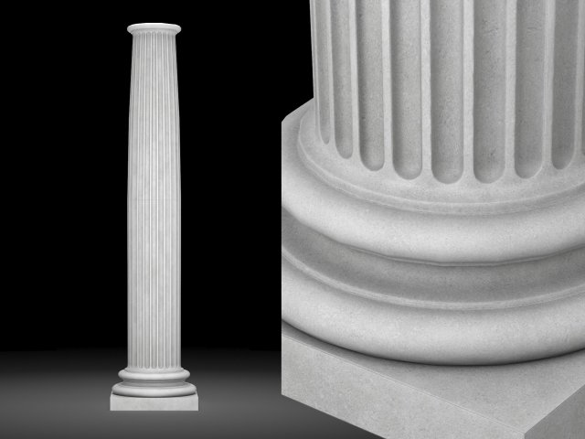 fluted column 3D Model .c4d .max .obj .3ds .fbx .stl .blend 