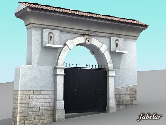 villa main entrance 1 3D Model .c4d .max .obj .3ds .fbx .stl .blend