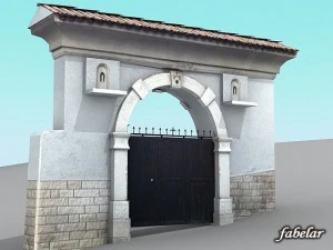 ingresso principale della villa 1 Modello 3D