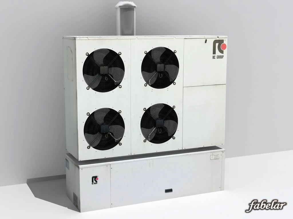 industrial heat pump 3D Model .c4d .max .obj .3ds .fbx .stl .blend 