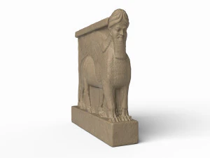 human-headed winged lion 3D Model