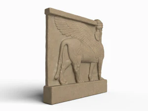 human-headed winged lion 3D Model